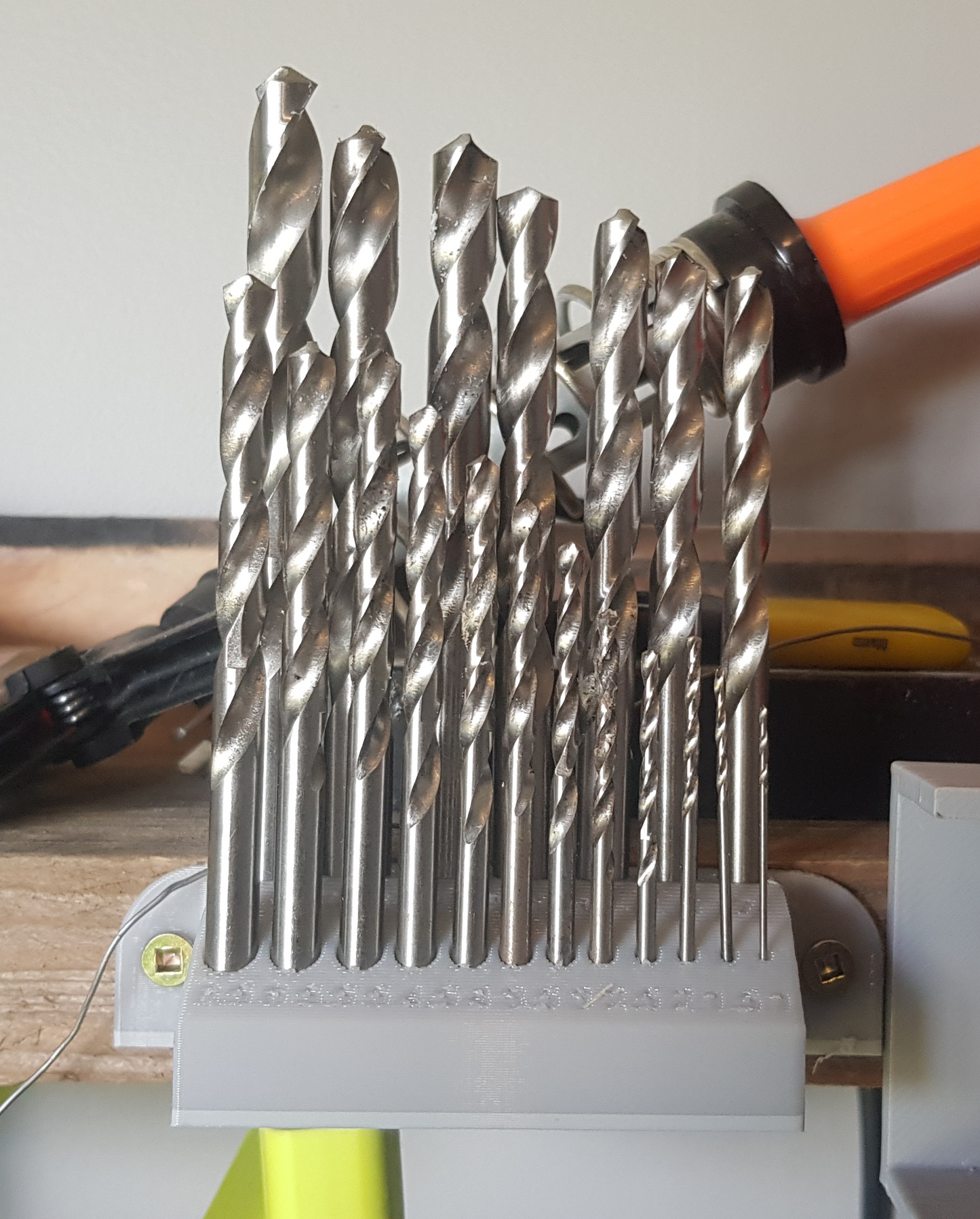 Drill Bit Organizer Wall Mount